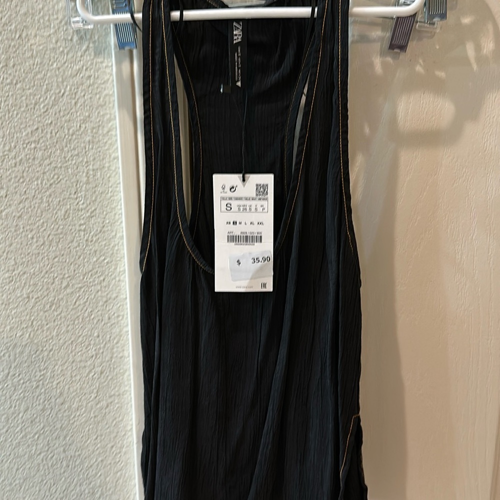 Zara black racer back tank top, original tags, size s